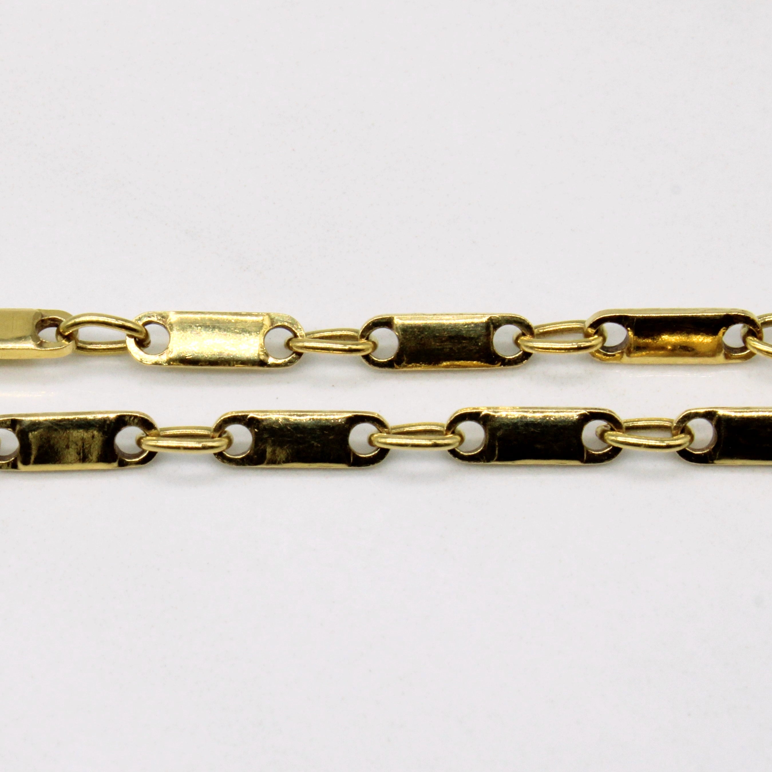 18k Yellow Gold Bar Link Chain | 16" |