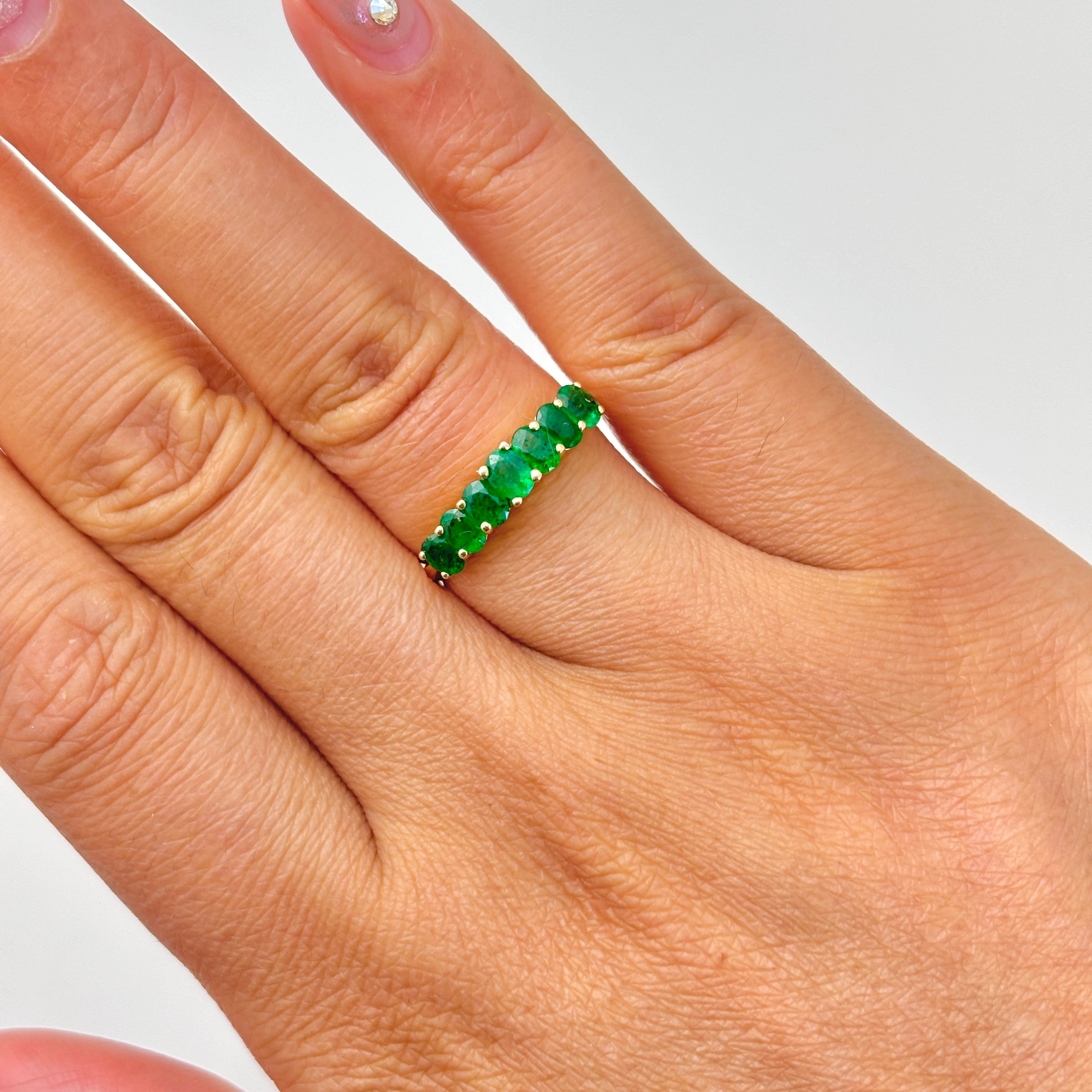 14k Yellow Gold Emerald Ring | 1.01ctw | SZ 7