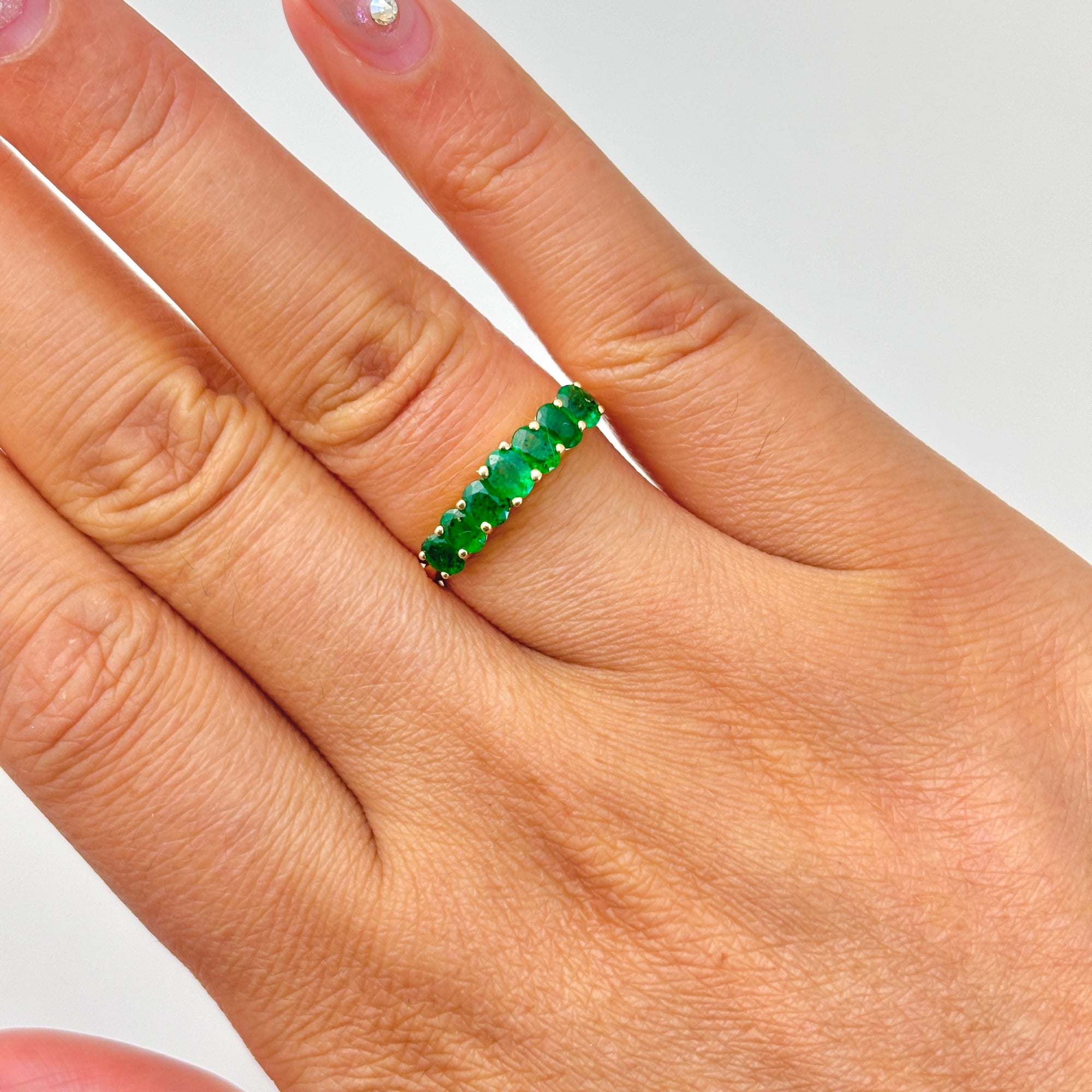 14k Yellow Gold Emerald Ring | 1.01ctw | SZ 7