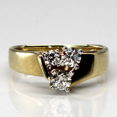 Offset Three Stone Diamond Ring | 0.60ctw | SZ 8.25 |