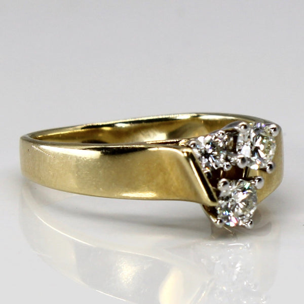 Offset Three Stone Diamond Ring | 0.60ctw | SZ 8.25 |