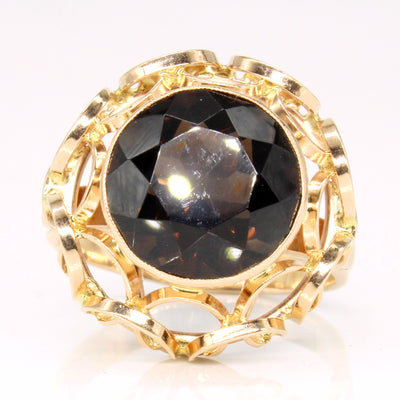 Vintage Krakow Hallmarked Smoky Quartz Cocktail Ring | 5.75ct | SZ 8.25 |