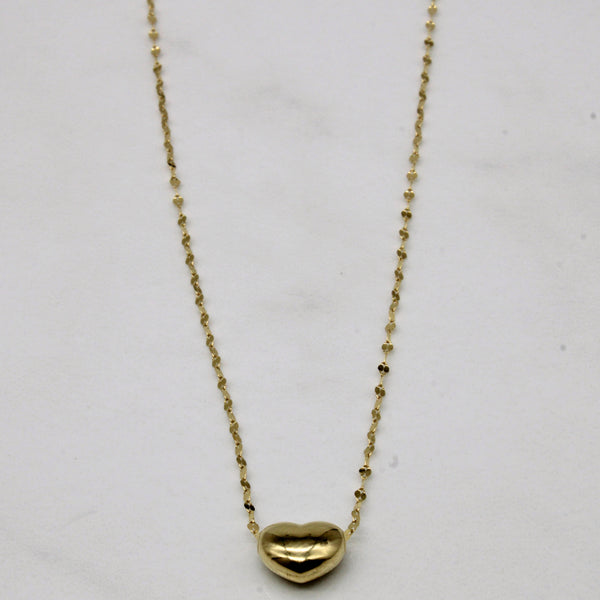18k Yellow Gold Heart Necklace | 18