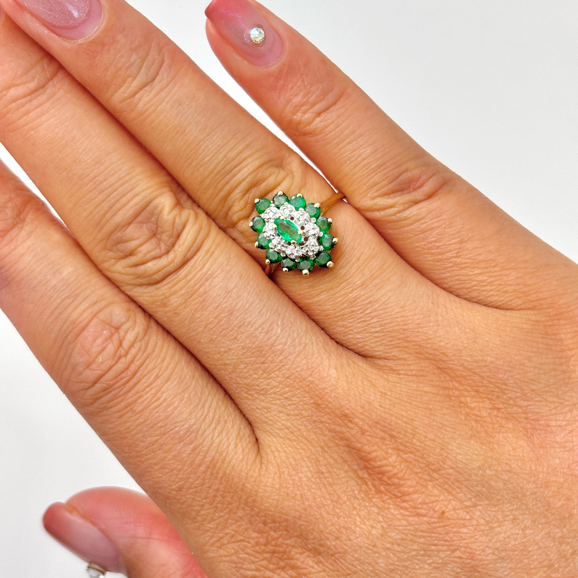 10k Yellow Gold Emerald & Diamond Ring | 0.68ctw, 0.04ctw | SZ 5.75