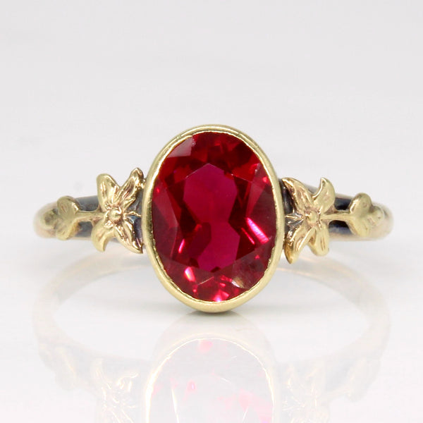 Synthetic Ruby Cocktail Ring | 1.30ct | SZ 4.5 |