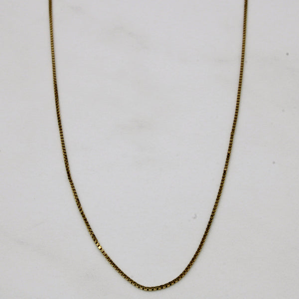 14k Yellow Gold Box Link Chain | 17