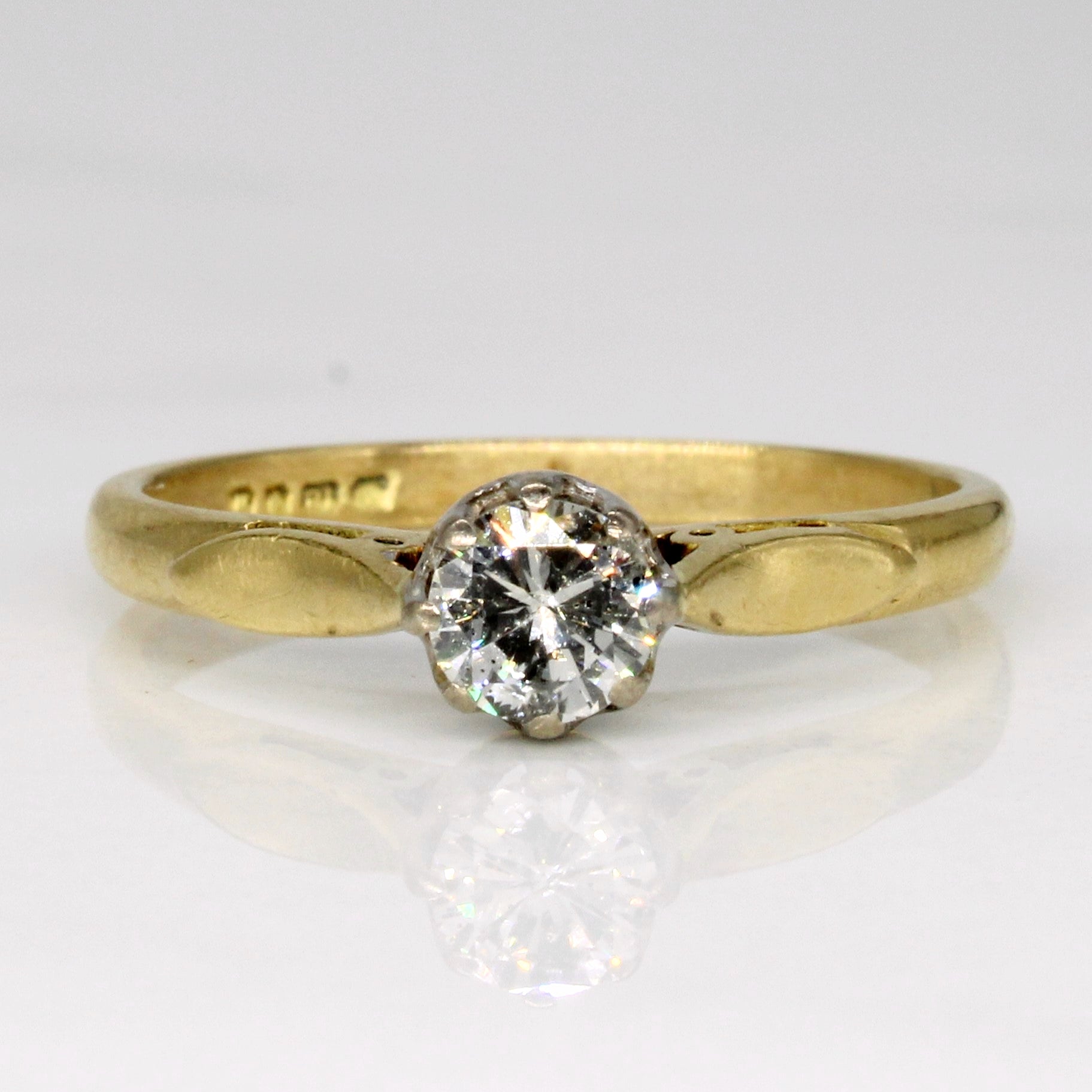 London 1968 Hallmarked Vintage Diamond Solitaire Engagement Ring | 0.30ct | SZ 6.25 |