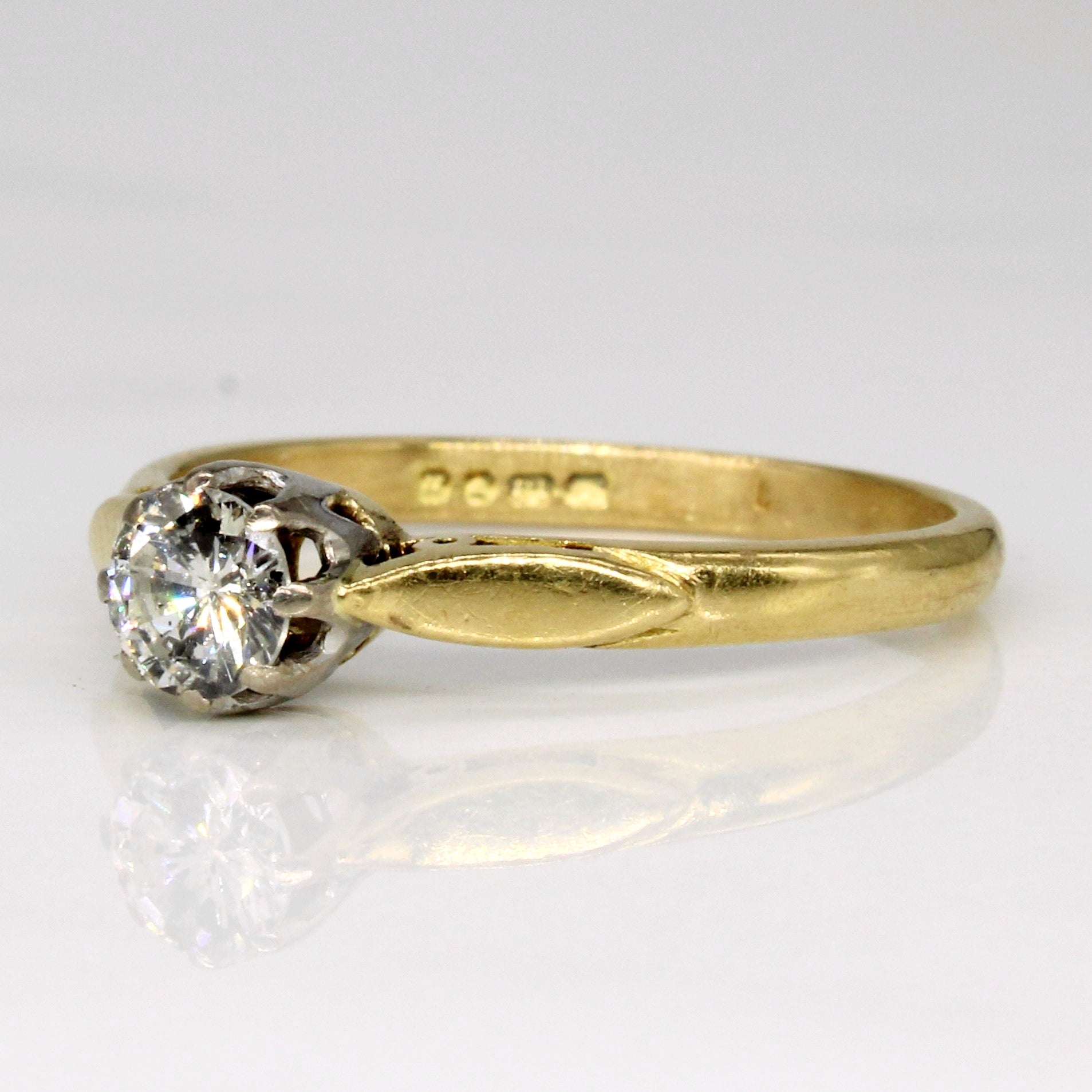 London 1968 Hallmarked Vintage Diamond Solitaire Engagement Ring | 0.30ct | SZ 6.25 |