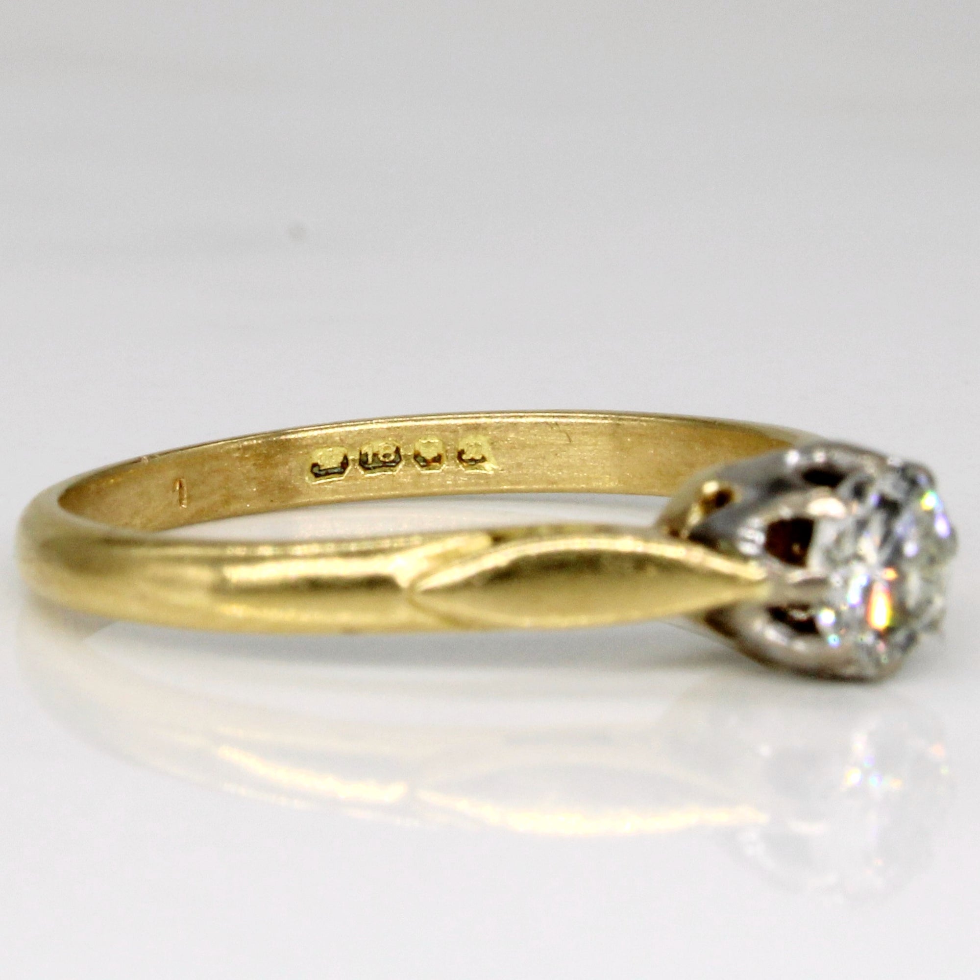 London 1968 Hallmarked Vintage Diamond Solitaire Engagement Ring | 0.30ct | SZ 6.25 |