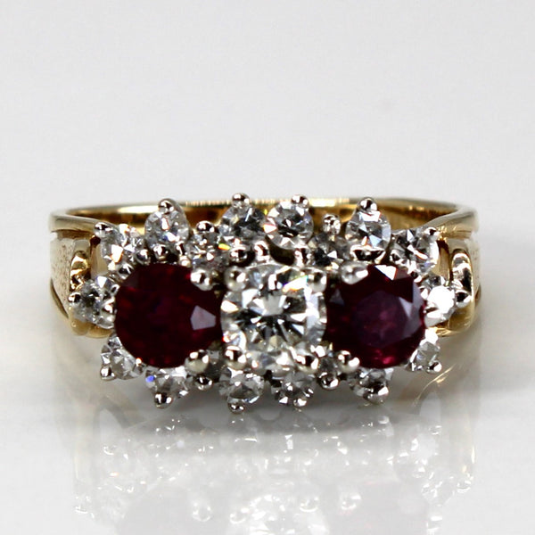 Diamond and Ruby 14k  Ring | 0.25 ct, 0.54ctw and 0.7ctw | SZ 5.25 |