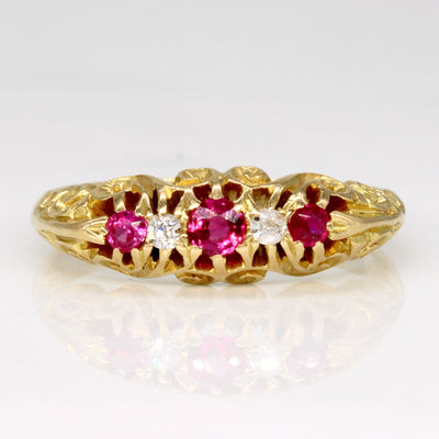 1909 Birmingham Synthetic Ruby & Diamond Ring | 0.18ctw, 0.04ctw | SZ 7.25 |