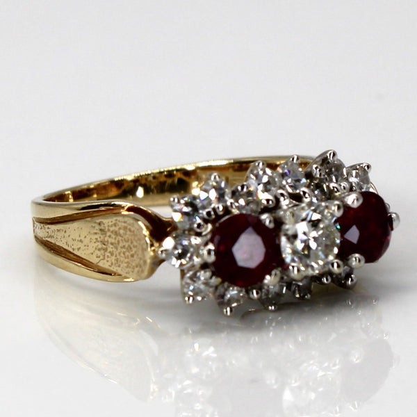 Diamond and Ruby 14k  Ring | 0.25 ct, 0.54ctw and 0.7ctw | SZ 5.25 |