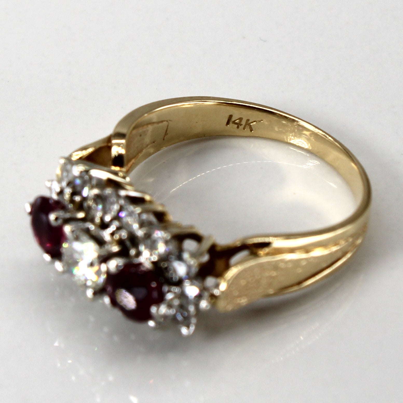 Diamond and Ruby 14k  Ring | 0.25 ct, 0.54ctw and 0.7ctw | SZ 5.25 |