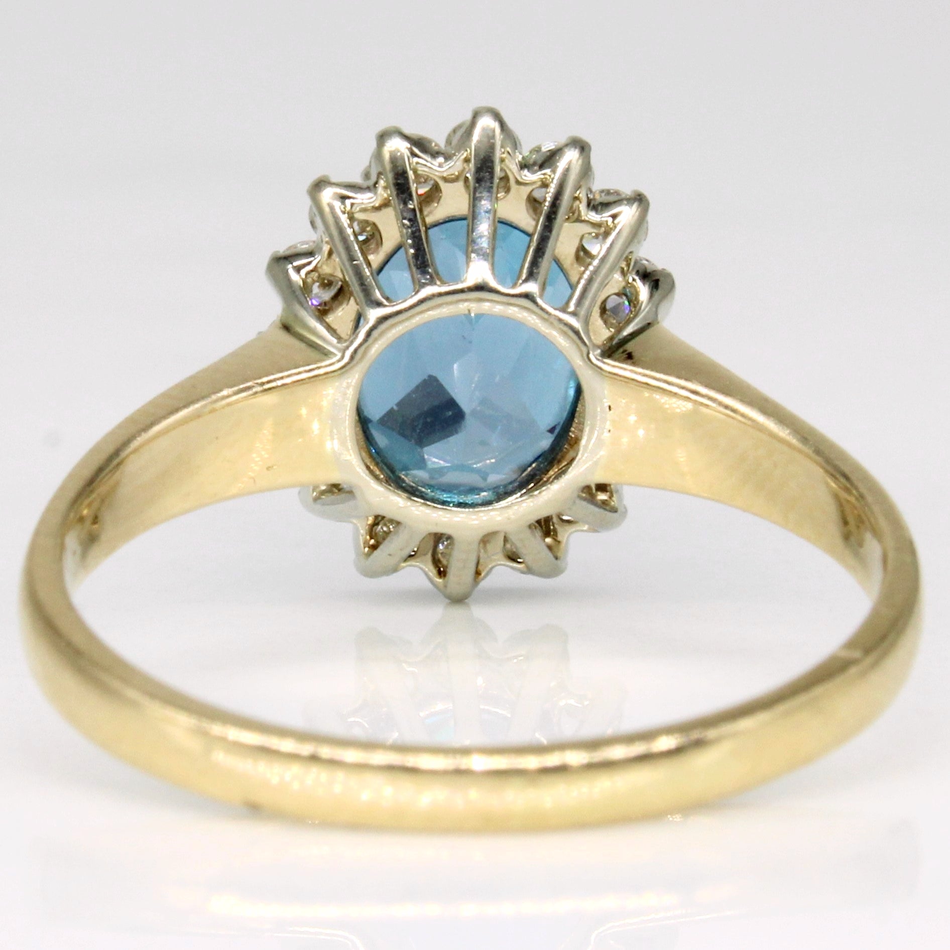 Blue Topaz & Diamond Halo Ring | 2.00ct, 0.35ctw | SZ 7.75 |