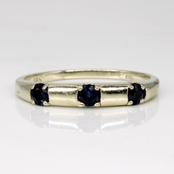 Three Stone Sapphire Ring | 0.36ctw | SZ 7.5 |
