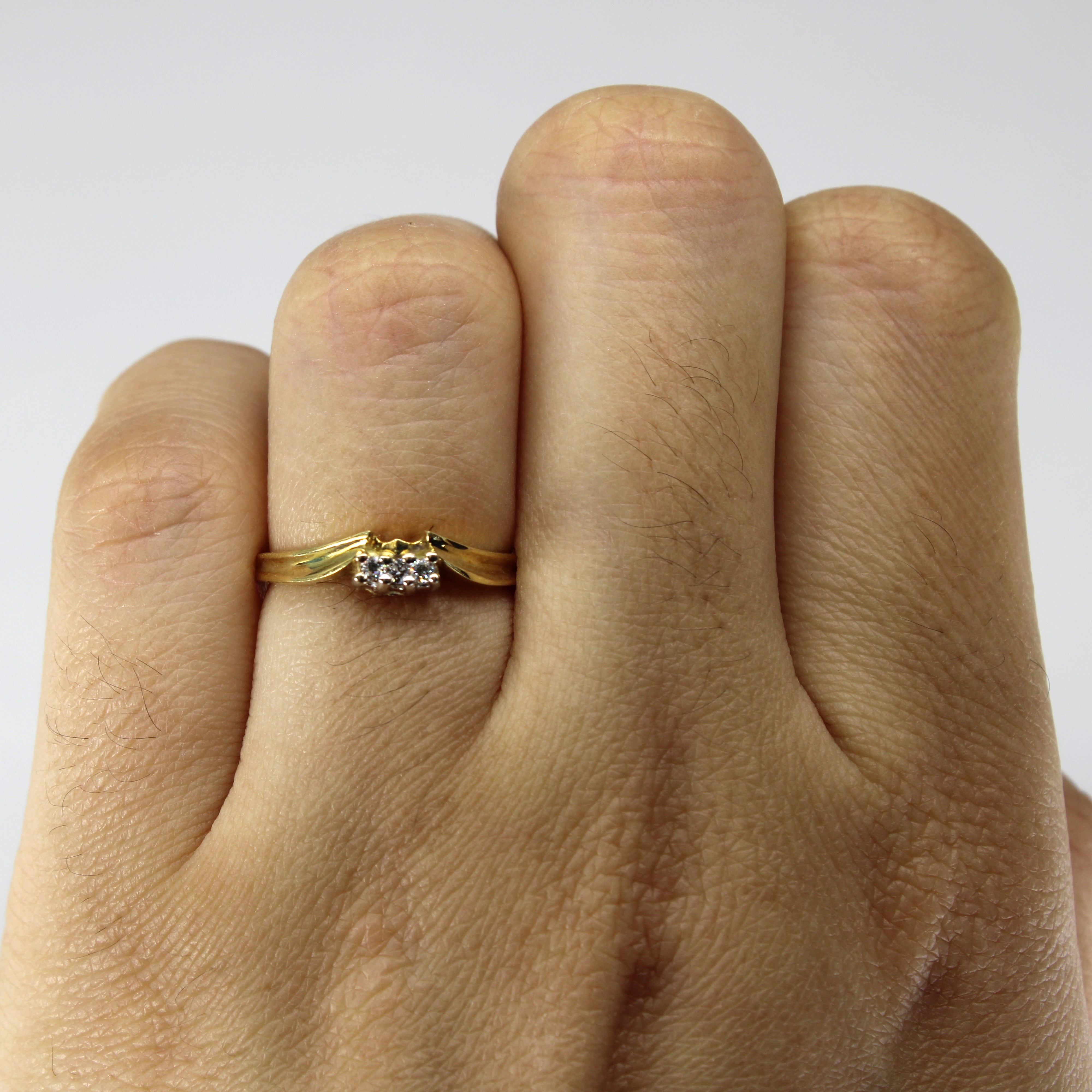 Diamond Three-Stone 18k Ring | 0.05ct | SZ 4.75 |