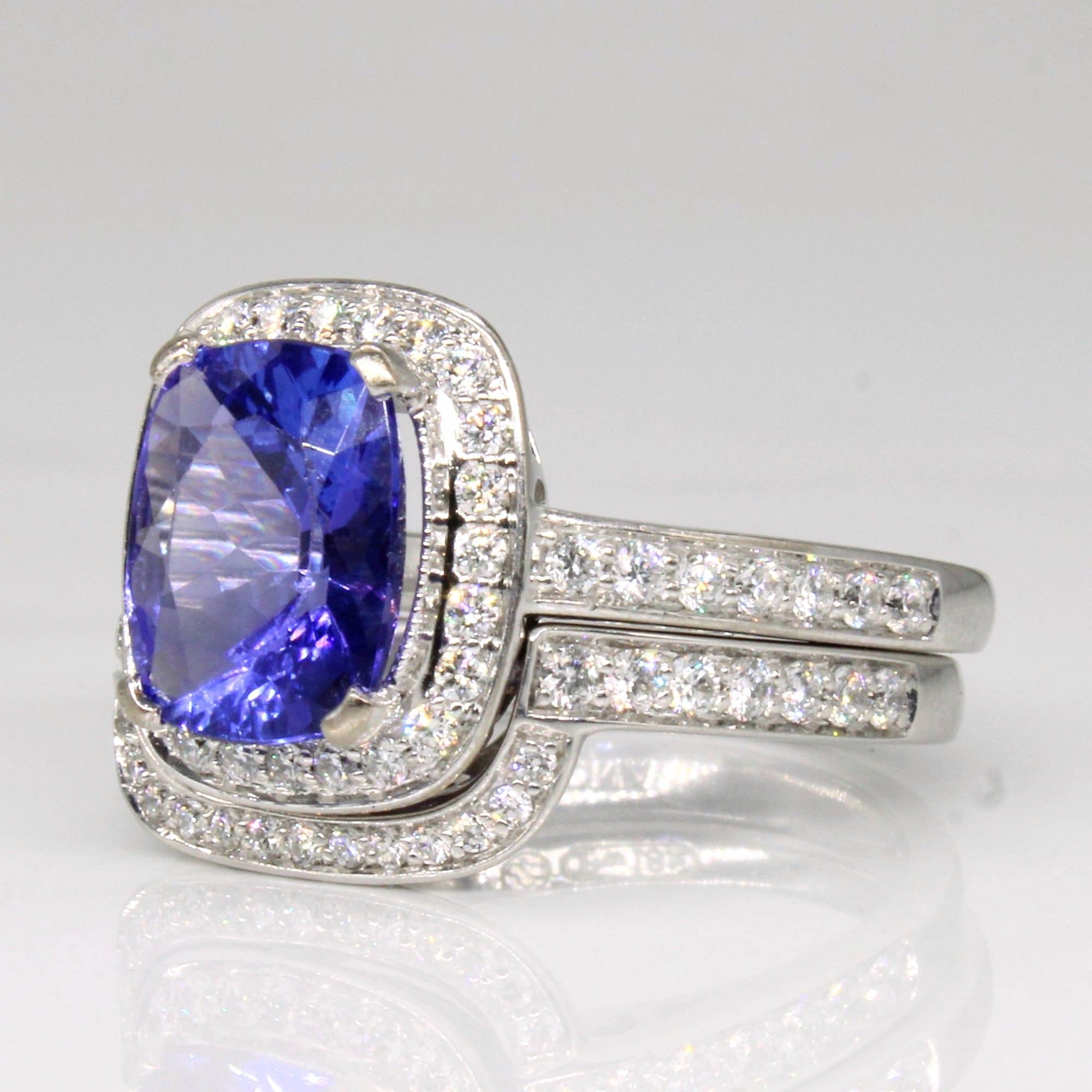 Tanzanite & Diamond Wedding Ring Set | 2.85ct, 0.50ctw | SZ 7.5 |