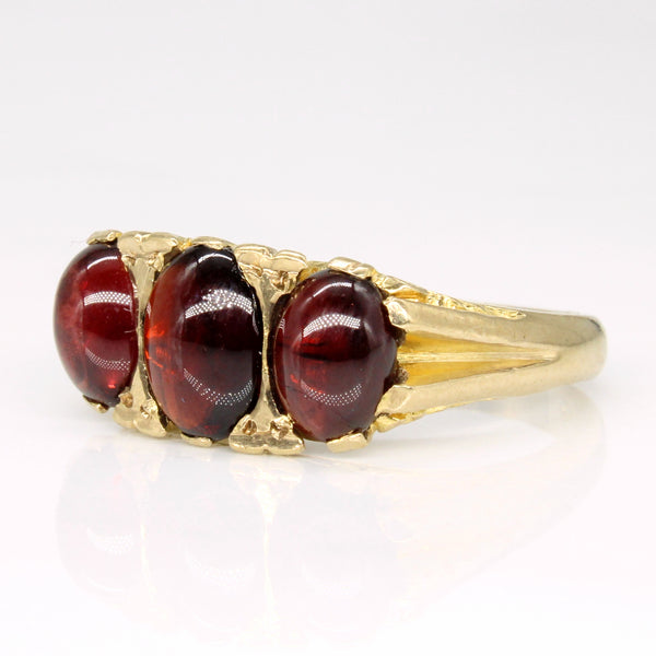 1976 London Garnet Cocktail Ring | 3.50ctw | SZ 6.75 |