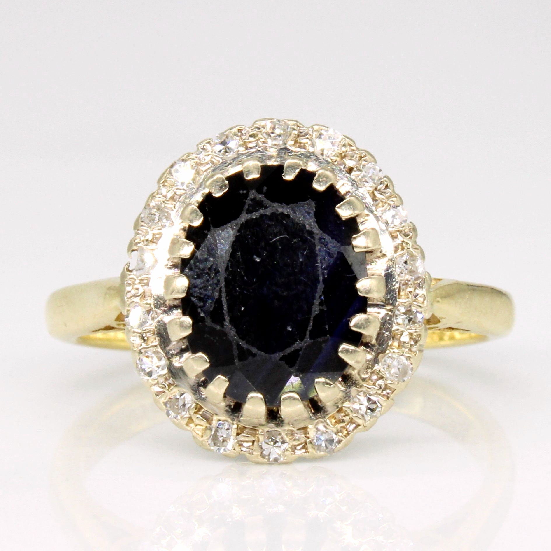 1975 Birmingham Sapphire & Diamond Halo Ring | 2.00ct, 0.09ctw | SZ 5 ...