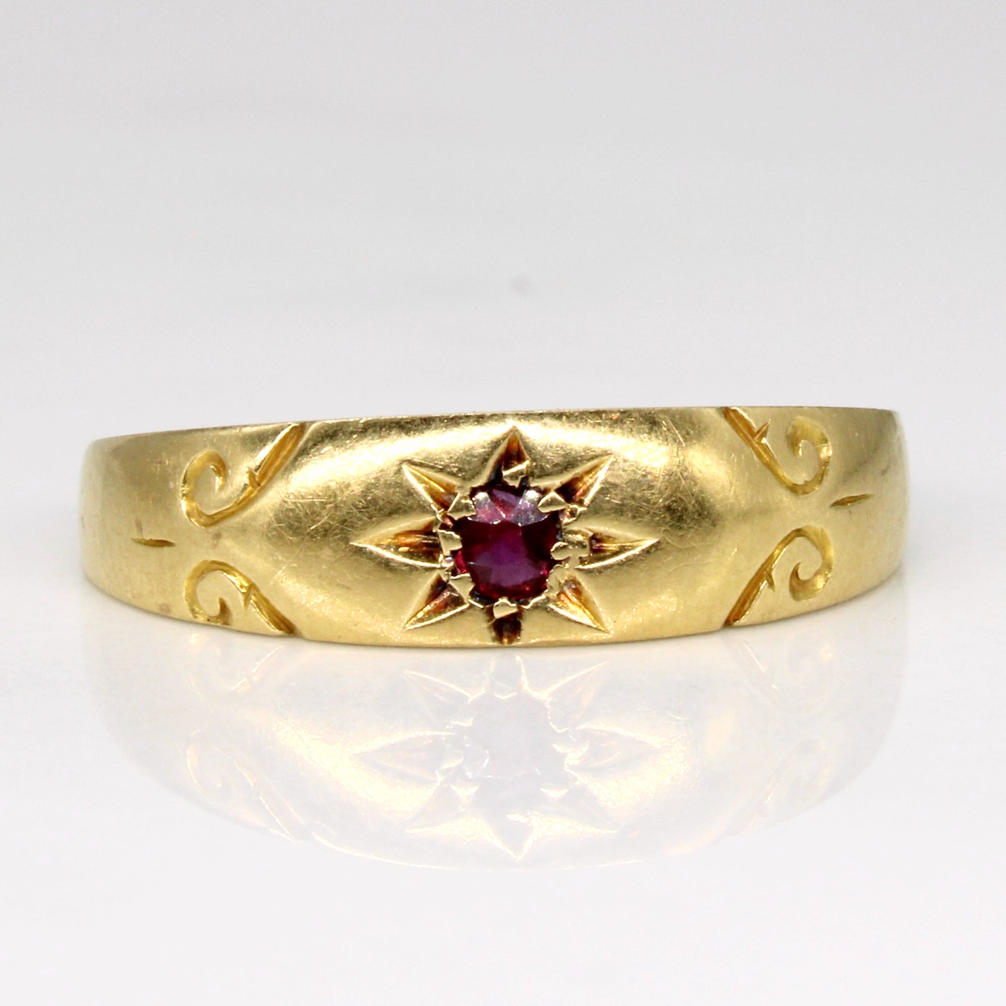 Edwardian 1901 Birmingham Ruby Ring | 0.07ct | SZ 6.75 |