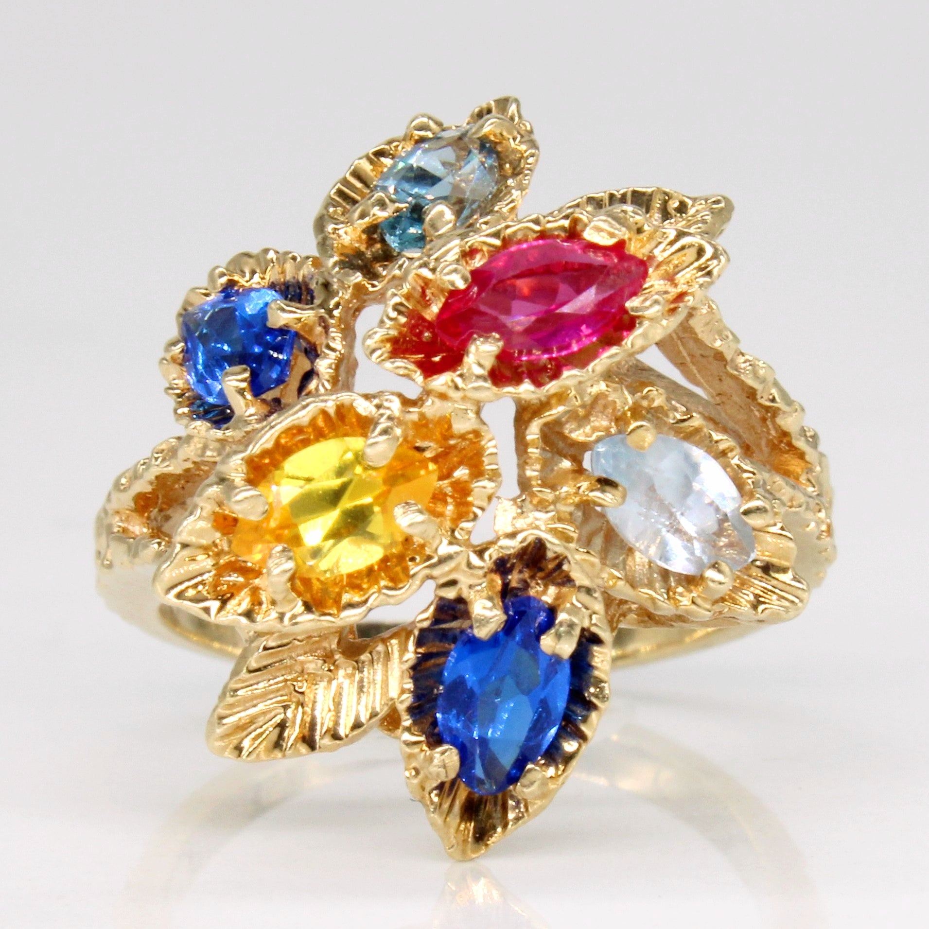 Synthetic Multi Gem Cocktail Ring | 1.20ctw | SZ 4.75 |