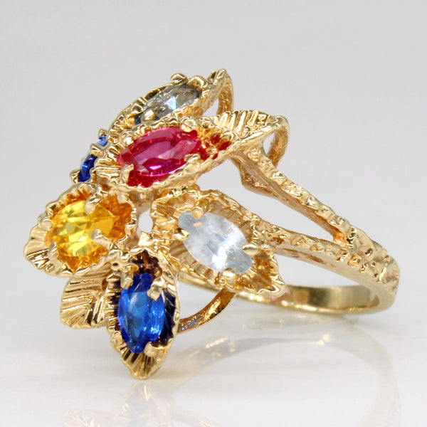 Synthetic Multi Gem Cocktail Ring | 1.20ctw | SZ 4.75 |