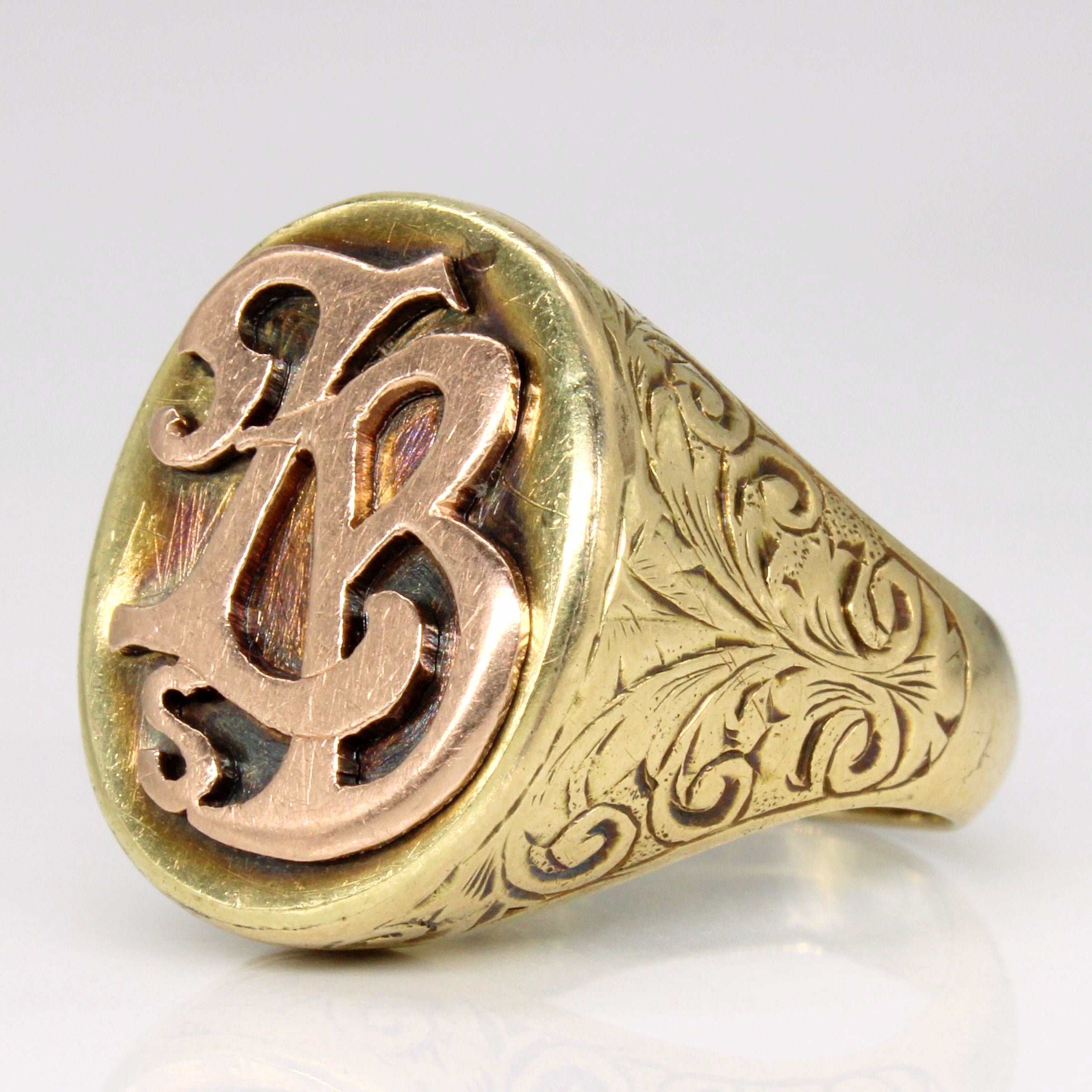 14k Yellow Gold 'LB' Initial Ring | SZ 7 |