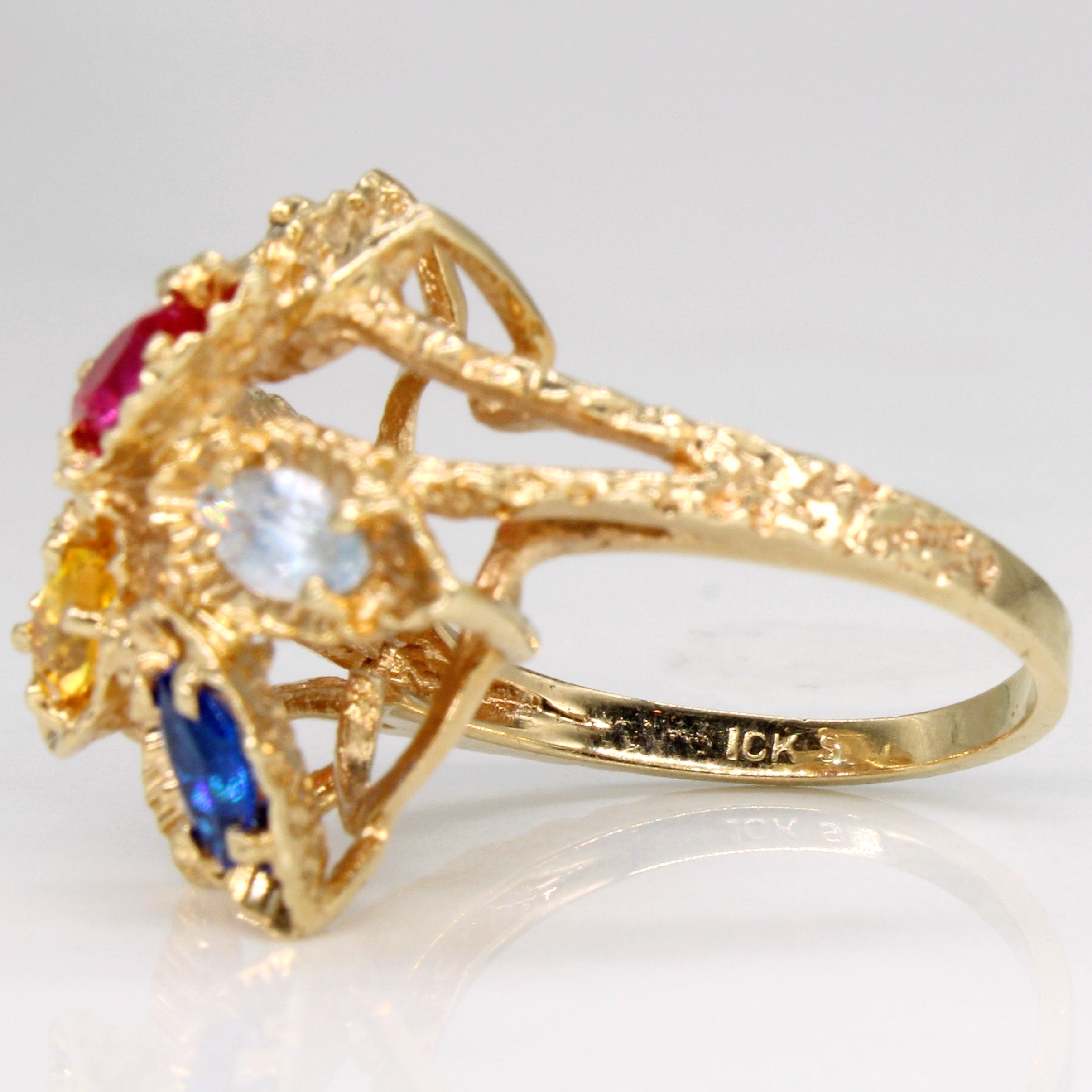 Synthetic Multi Gem Cocktail Ring | 1.20ctw | SZ 4.75 |
