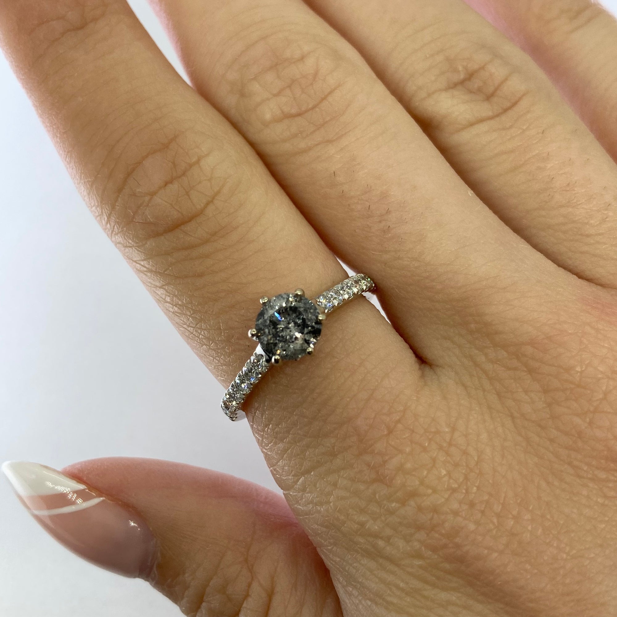 '100 Ways' Salt & Pepper Diamond Engagement Ring | SZ 6.75 |
