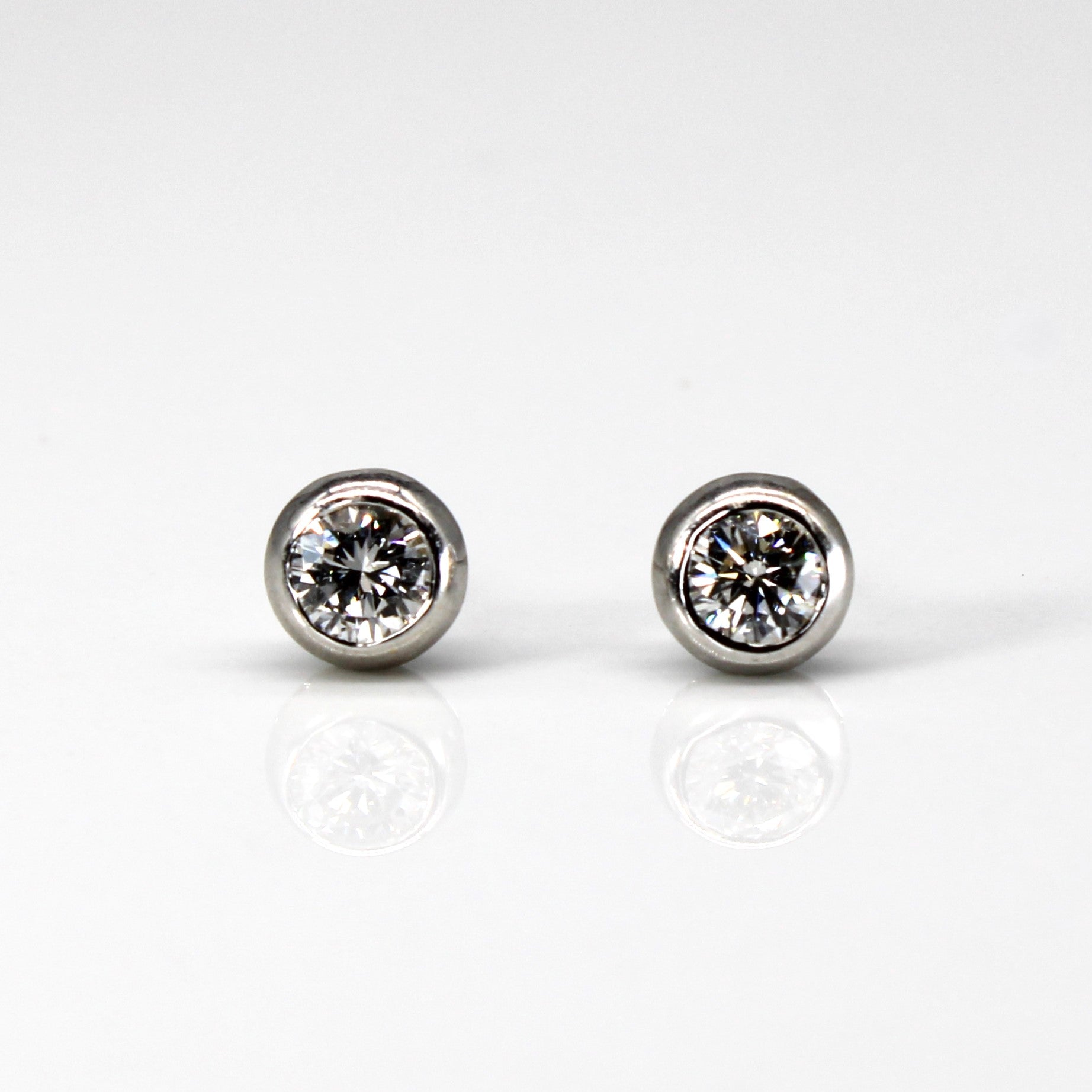 Bezel Set Diamond Stud Earrings | 0.70ctw |