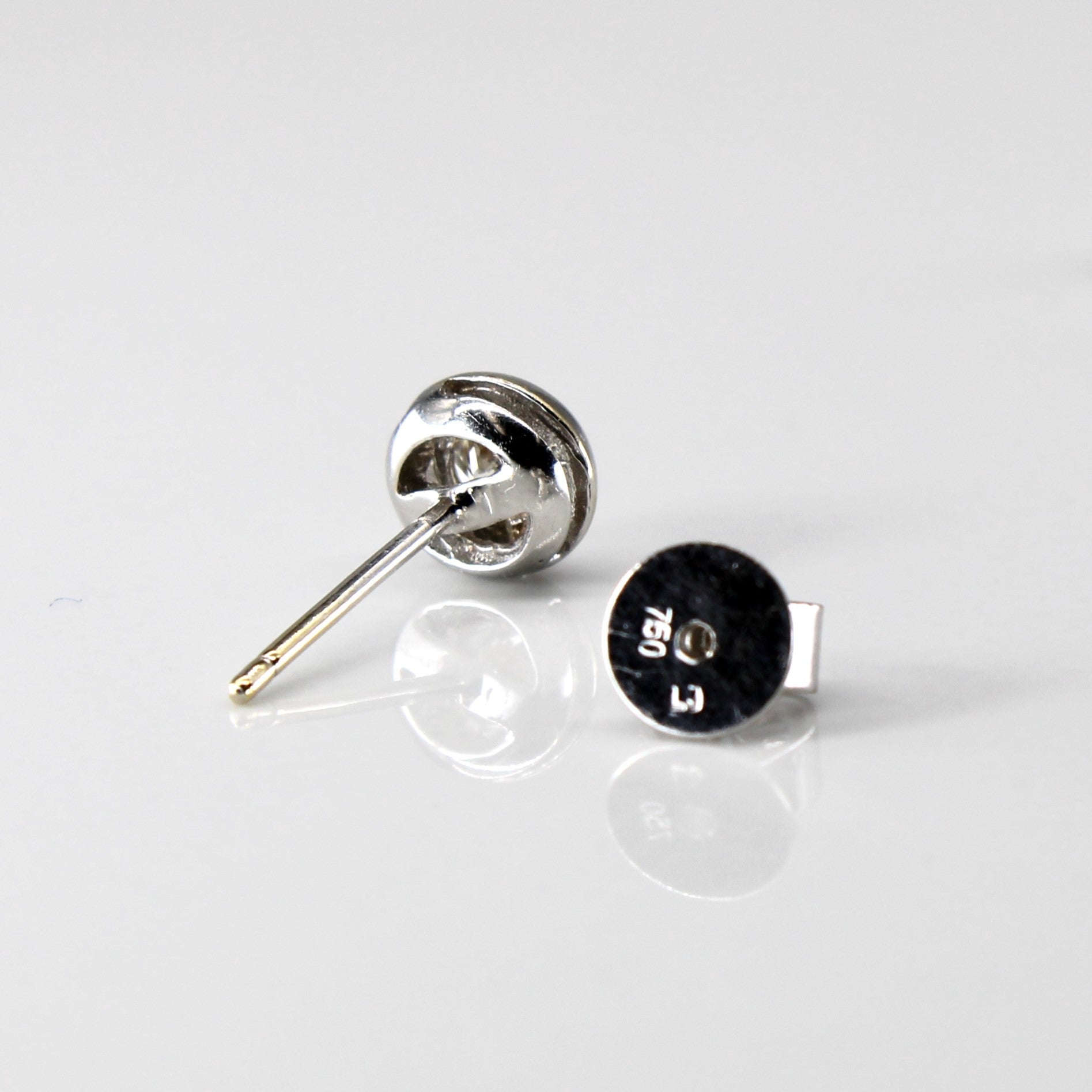 Bezel Set Diamond Stud Earrings | 0.70ctw |