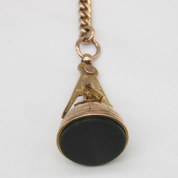 1906 Chester Bloodstone Stone Set Seal Fob On Chain | 3.50ct |