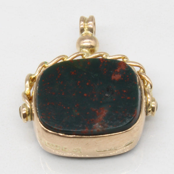 Antique 1911 Chester England, Agate & Bloodstone Double Side Stone Set Swivel Seal Fob | 5.20ct, 5.20ct |