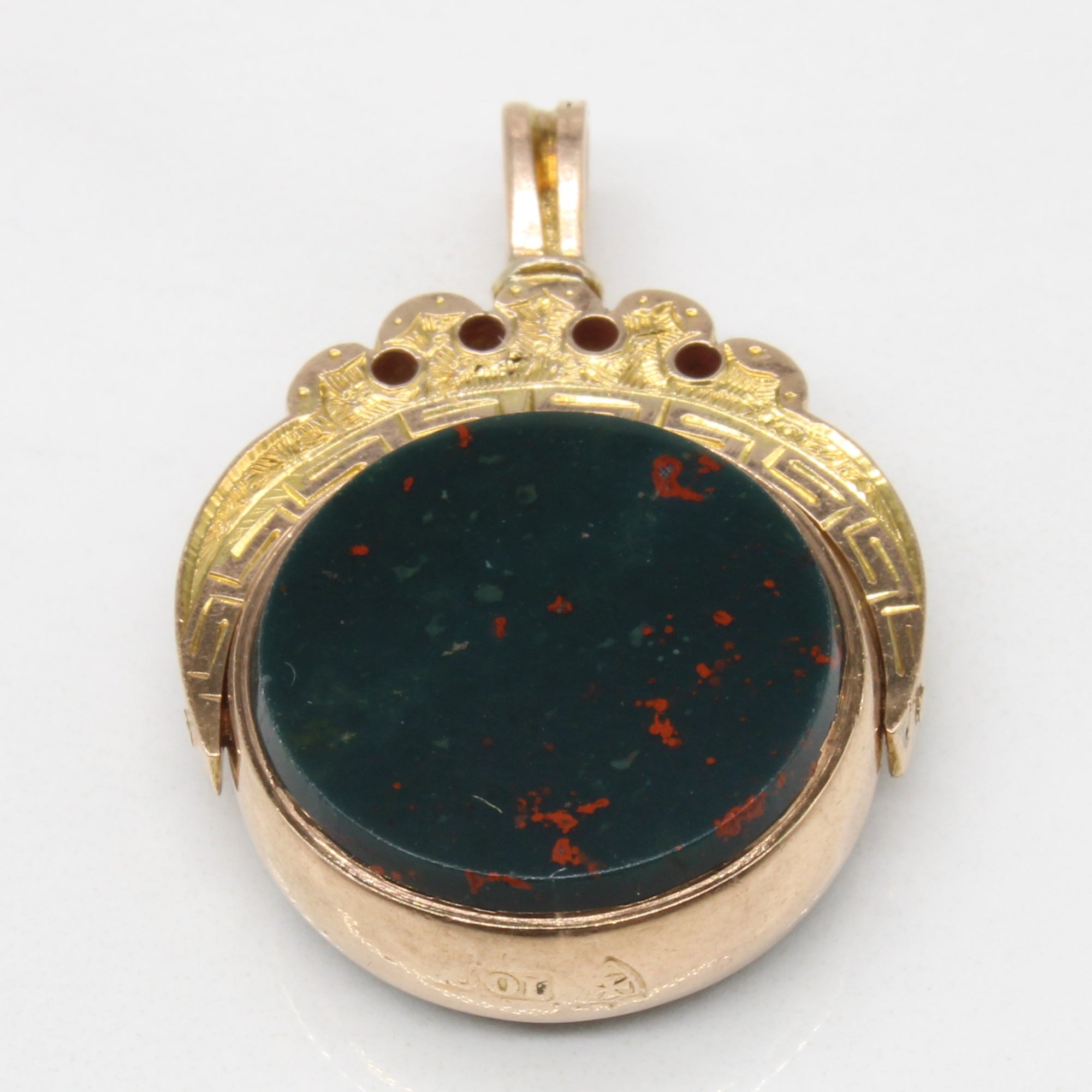 Bloodstone & Agate Double Side Stone Set Swivel Seal Fob | 4.00ct, 4.00ct |