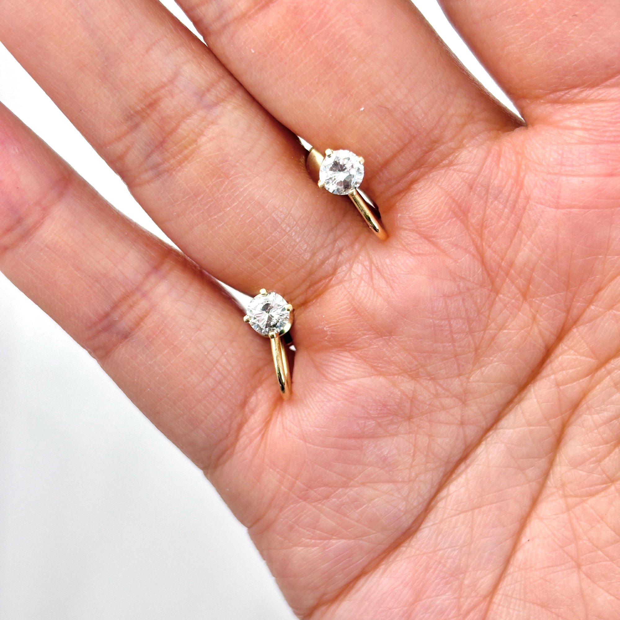 14k Yellow Gold Diamond Earrings | 0.66ctw | 2x1x0.4cm