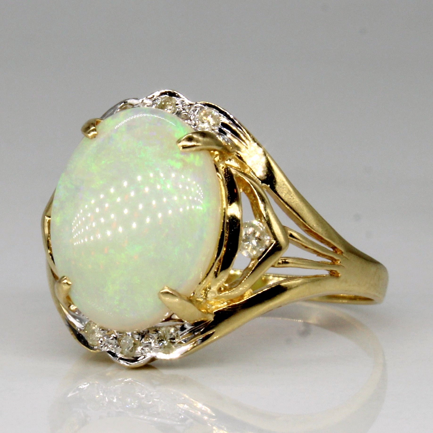 Opal & Diamond Cocktail Ring | 2.35ct, 0.15ctw | SZ 7.25 |