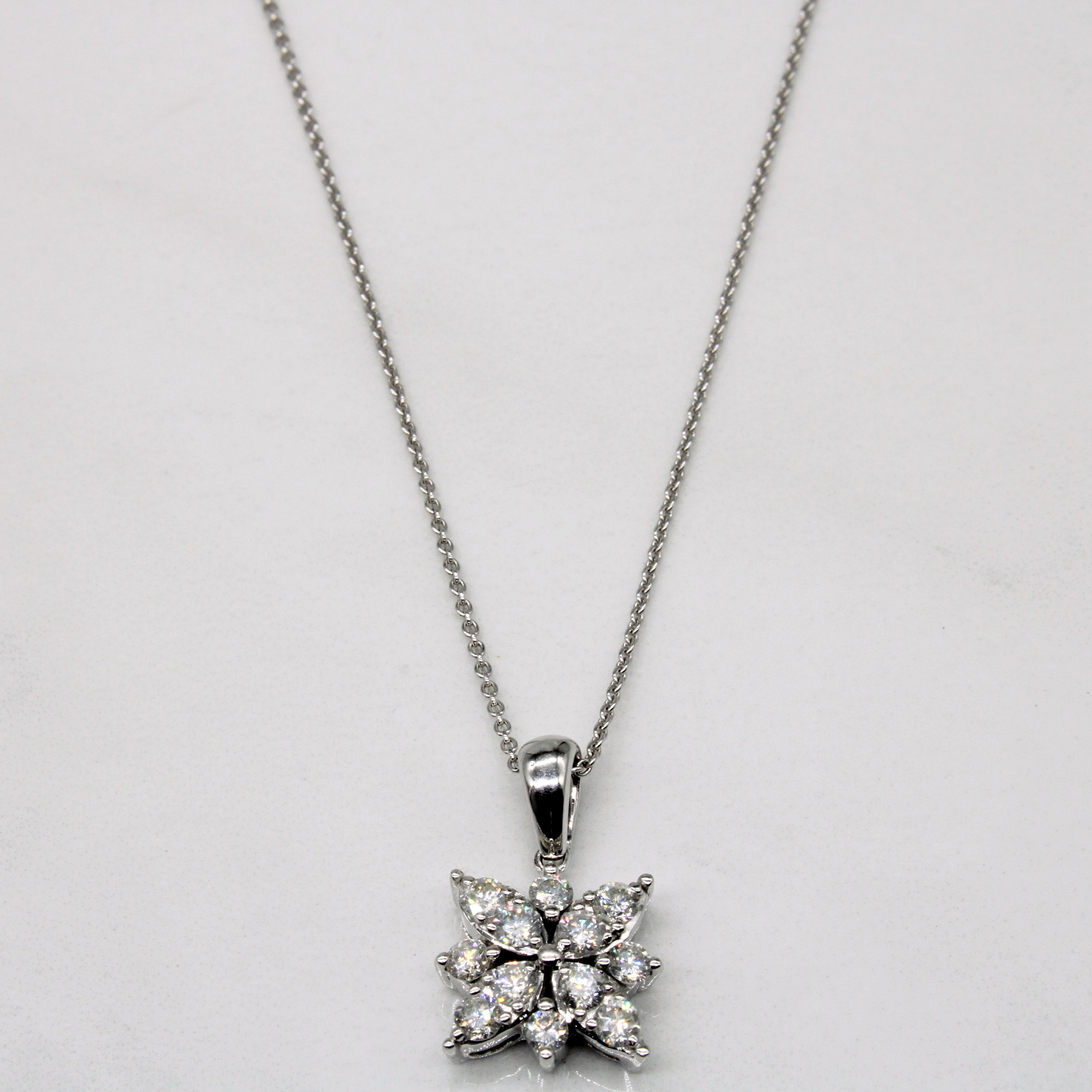 Diamond Cluster Pendant & Necklace | 0.51ctw | 20" |