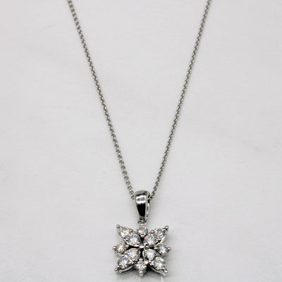 Diamond Cluster Pendant & Necklace | 0.51ctw | 20