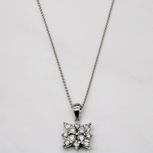 Diamond Cluster Pendant & Necklace | 0.51ctw | 20