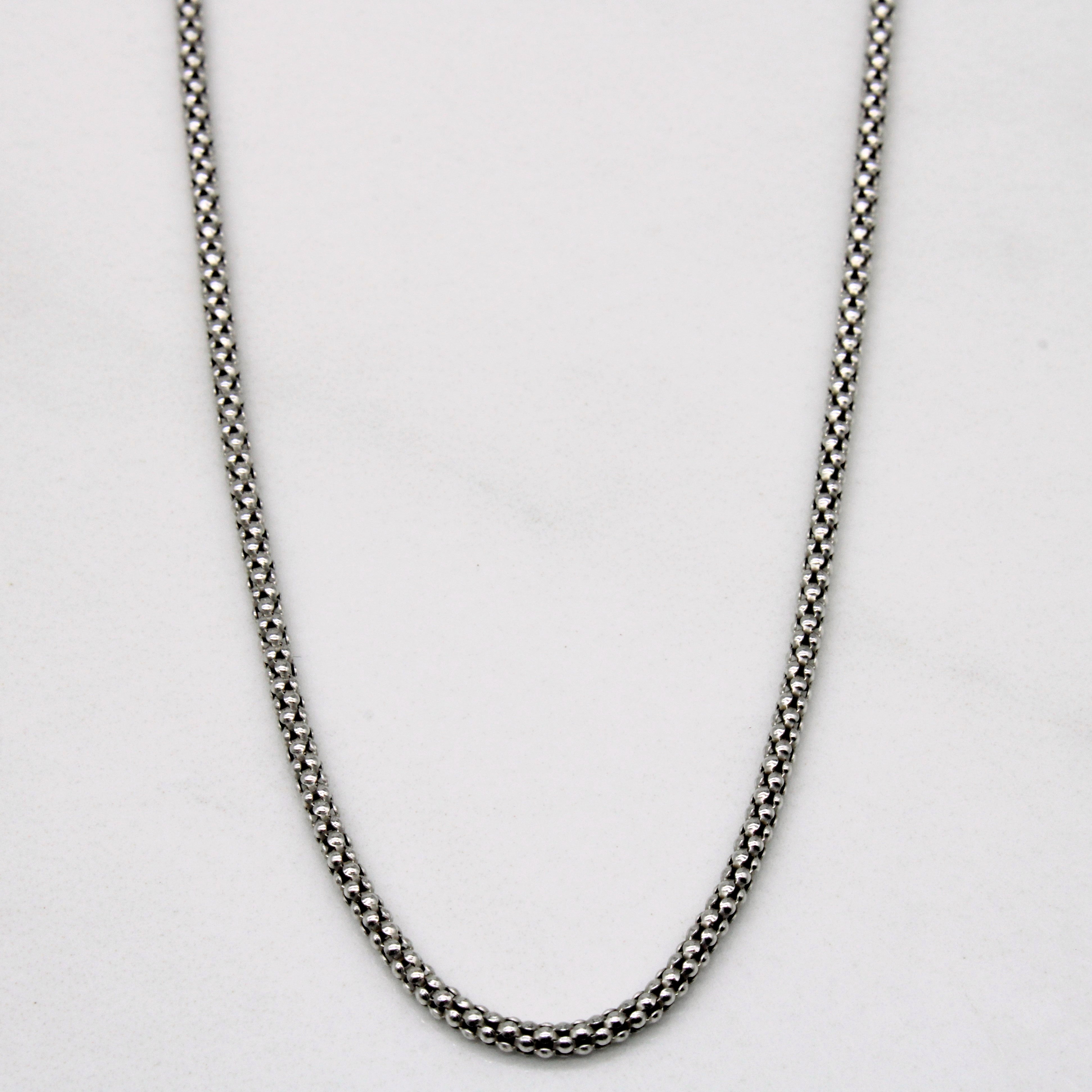 14k White Gold Necklace | 16" |