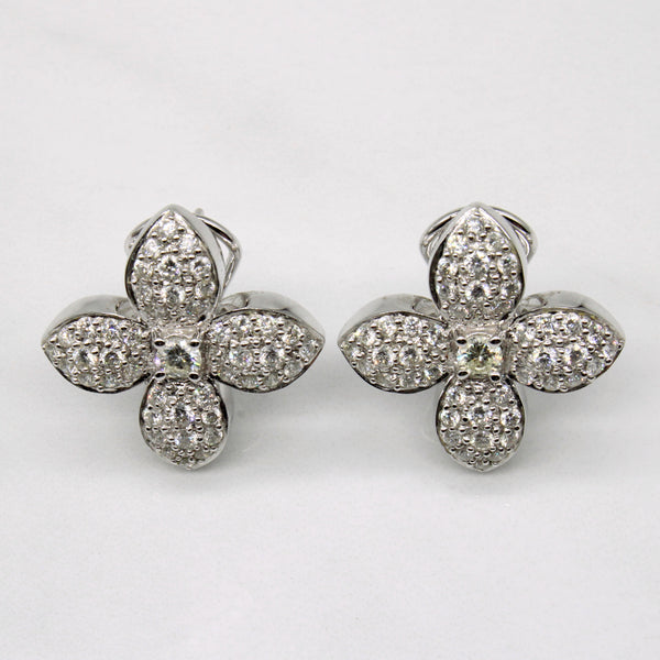 Diamond Flower Earrings | 1.35ctw |