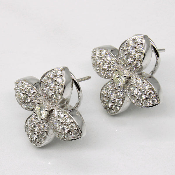 Diamond Flower Earrings | 1.35ctw |