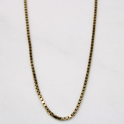 14k Yellow Gold Box Link Chain | 22