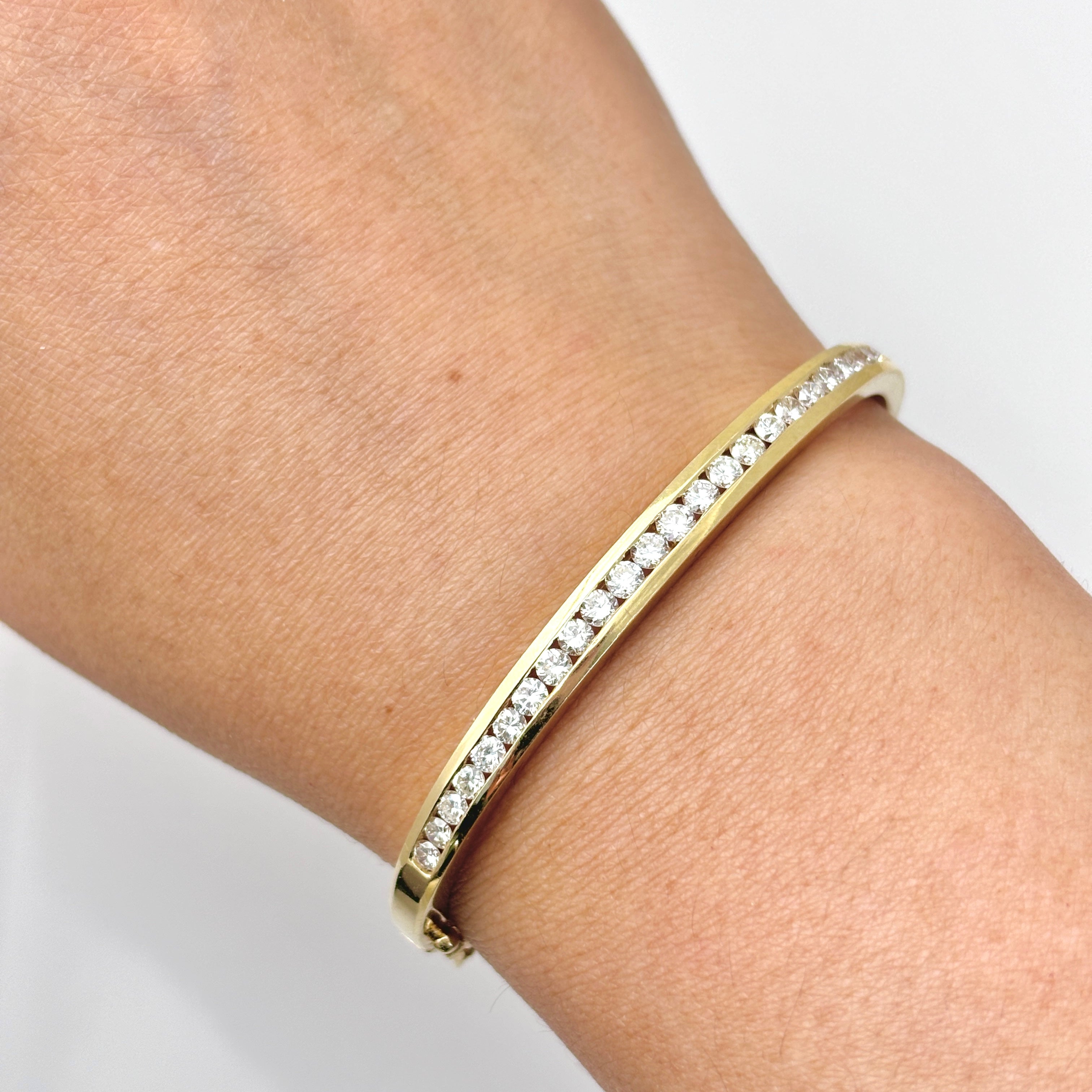14k Yellow Gold Channel Set Diamond Bracelet | 2.00ctw | 7"