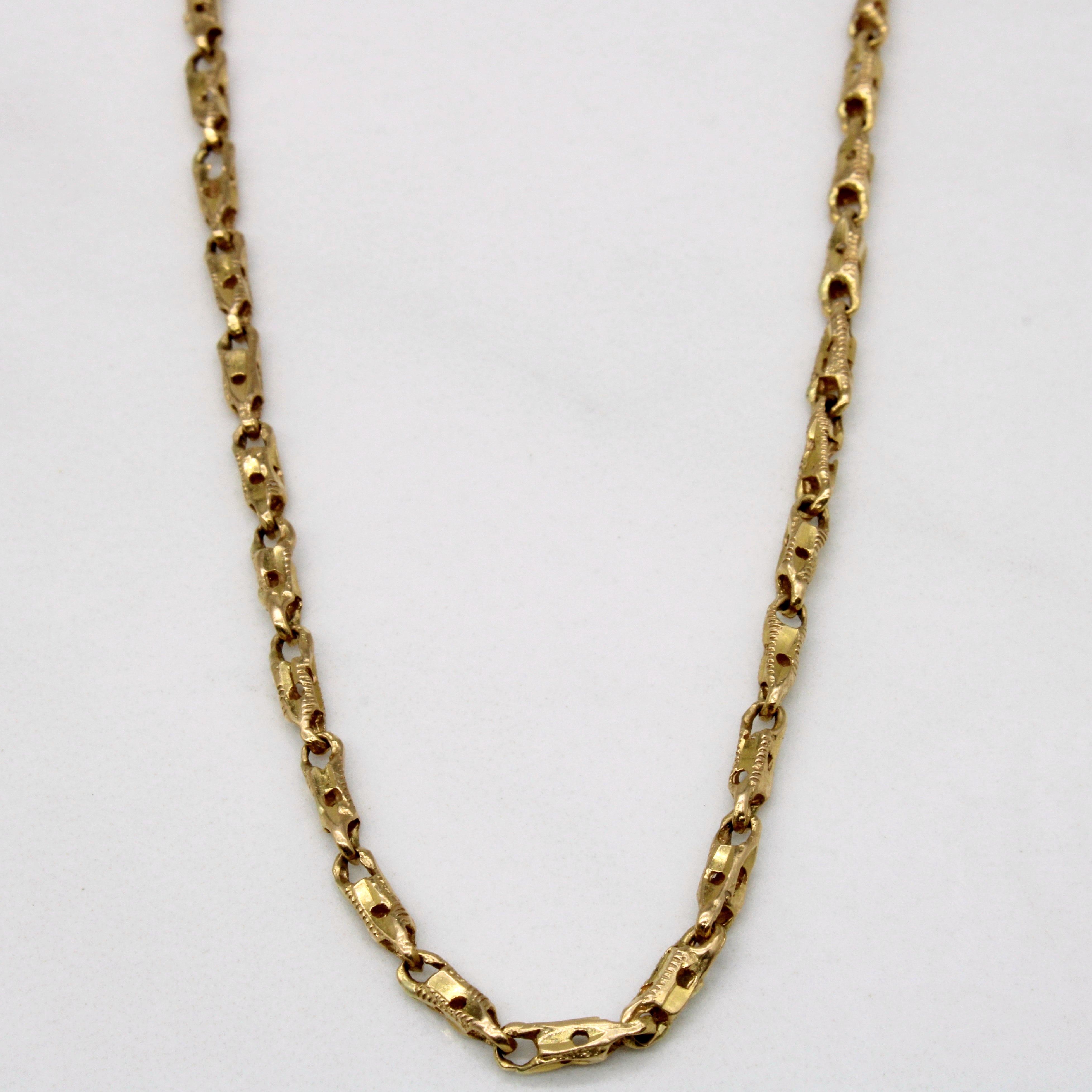 18k Yellow Gold Bar Link Chain | 22" |