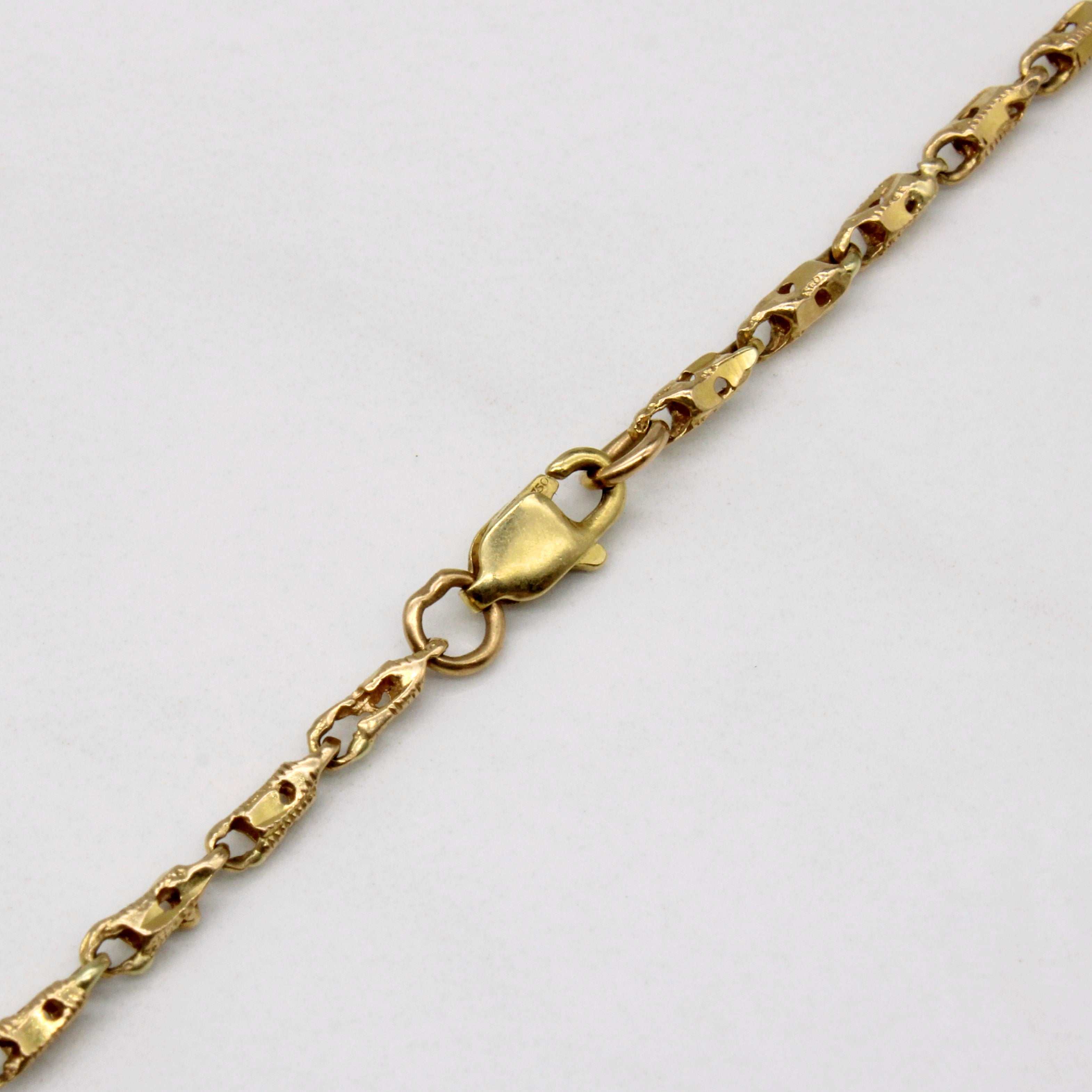 18k Yellow Gold Bar Link Chain | 22" |