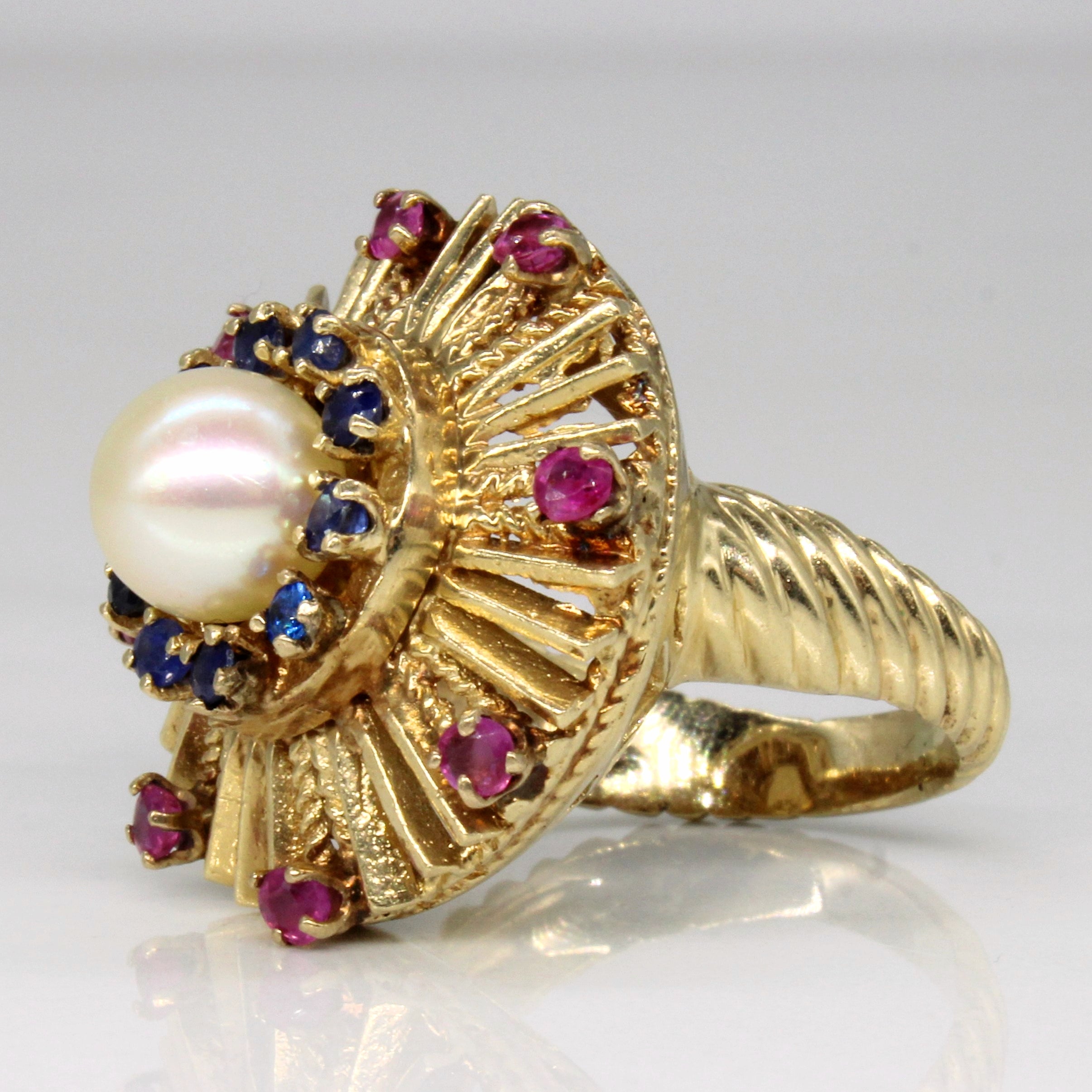 Multi Gem Cocktail Ring | 0.63ctw | SZ 5.5 |