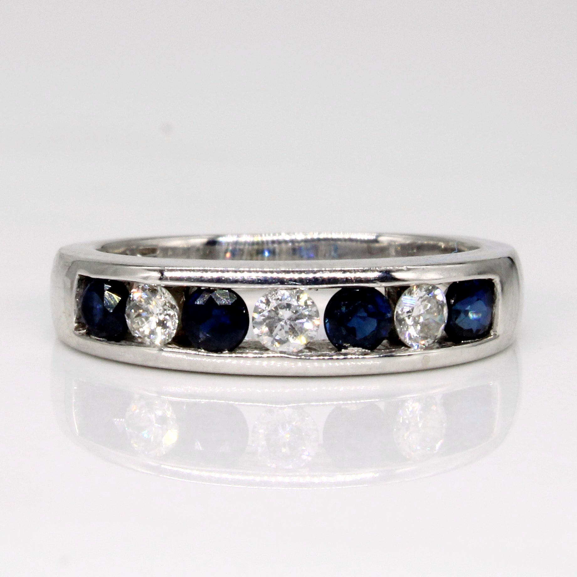 Sapphire & Diamond Channel Set Ring | 0.37ctw, 0.23ctw | SZ 5.25 |