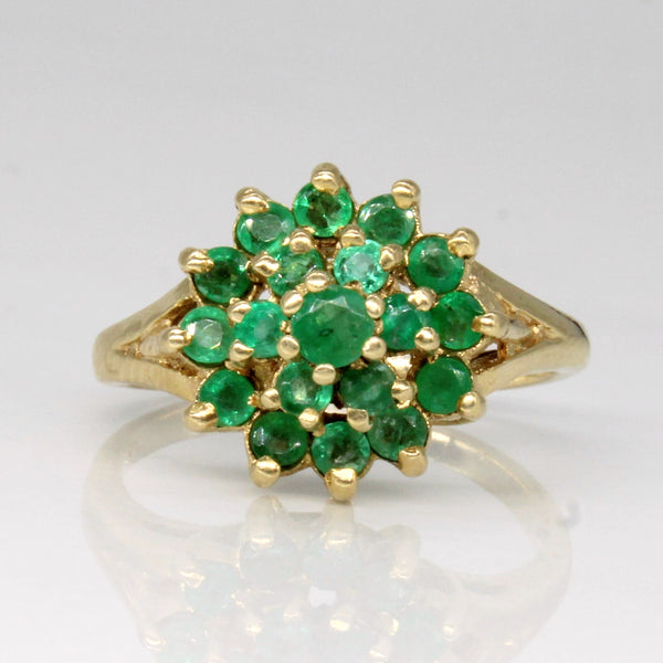 Emerald Cluster Set Ring | 0.50ctw | SZ 6 |