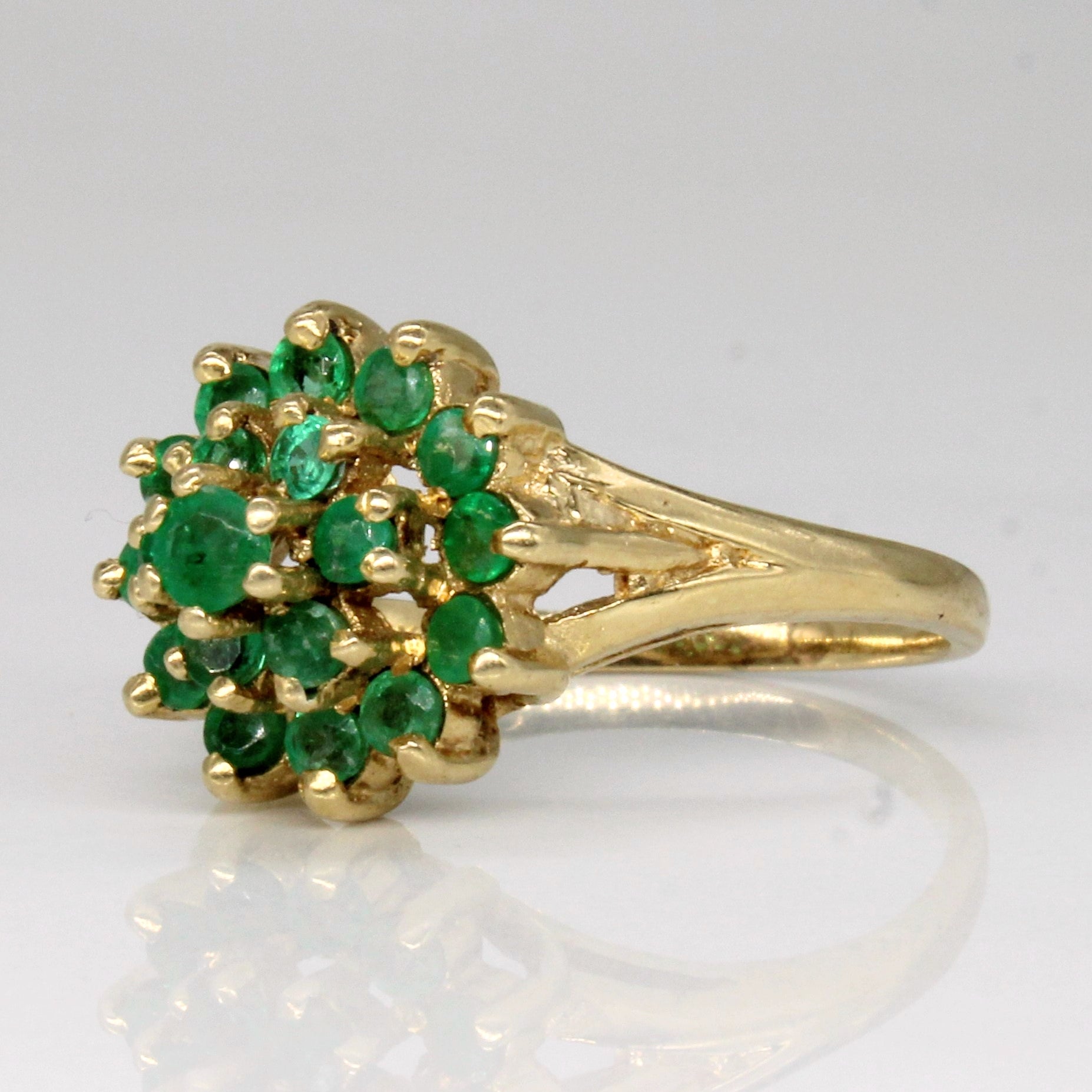 Emerald Cluster Set Ring | 0.50ctw | SZ 6 |